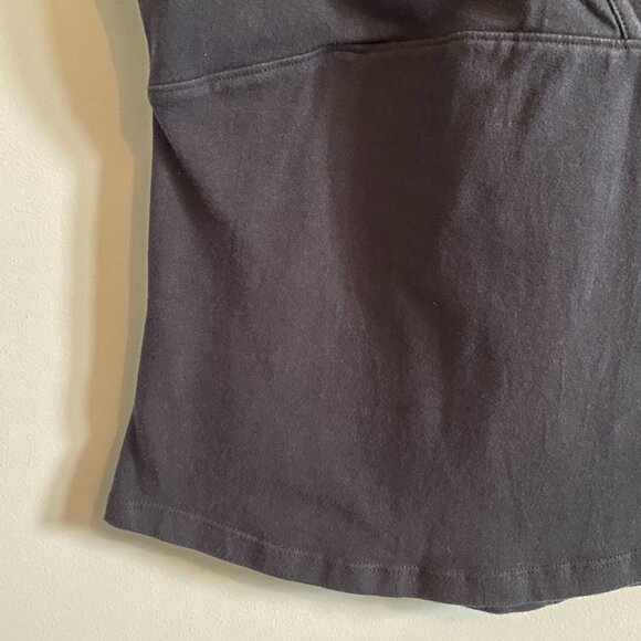 Black Crossover V-Neck Tank Top Cotton Y2K Sporty Athletic - Picture 3 of 10